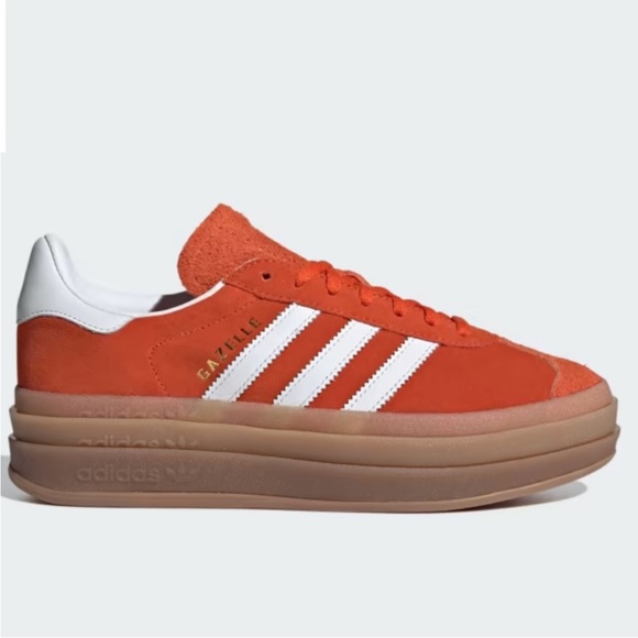 adidas Gazelle Bold Collegiate Orange Gum Sole - Picture 2 of 10